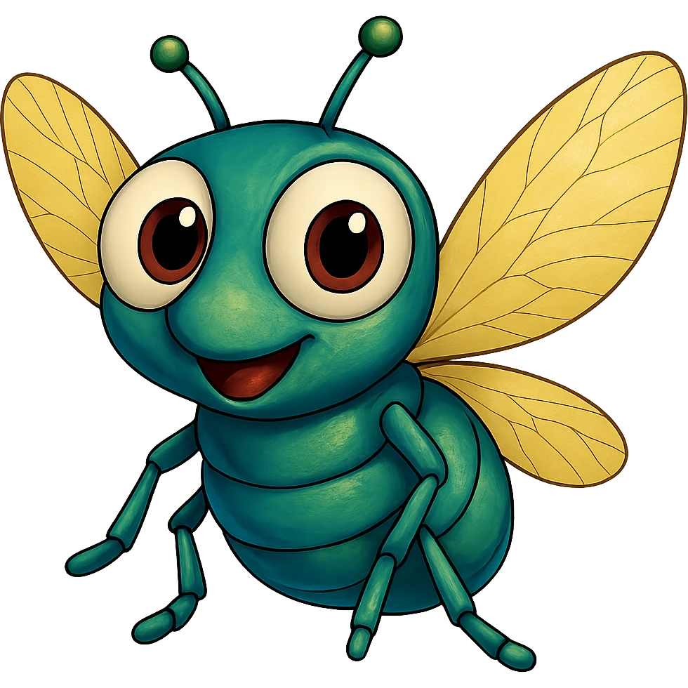 can you make the fly wings more yellowish like on a real fly, trasparent background emoji