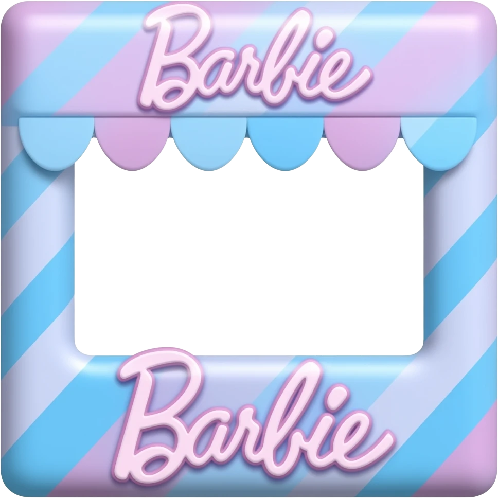 blue pink  Photo booth frame , transparent background inspired by barbie colour pallete emoji