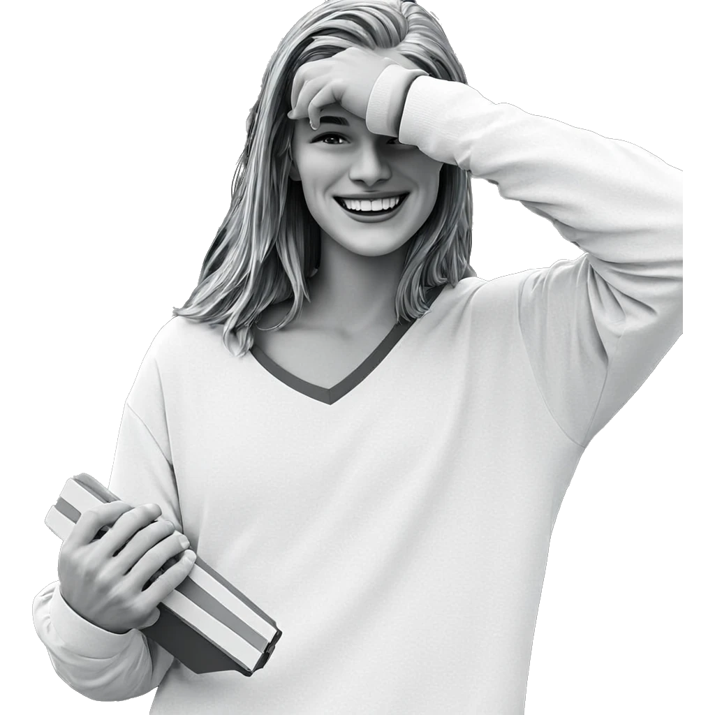 monochrome boy with a grin emoji