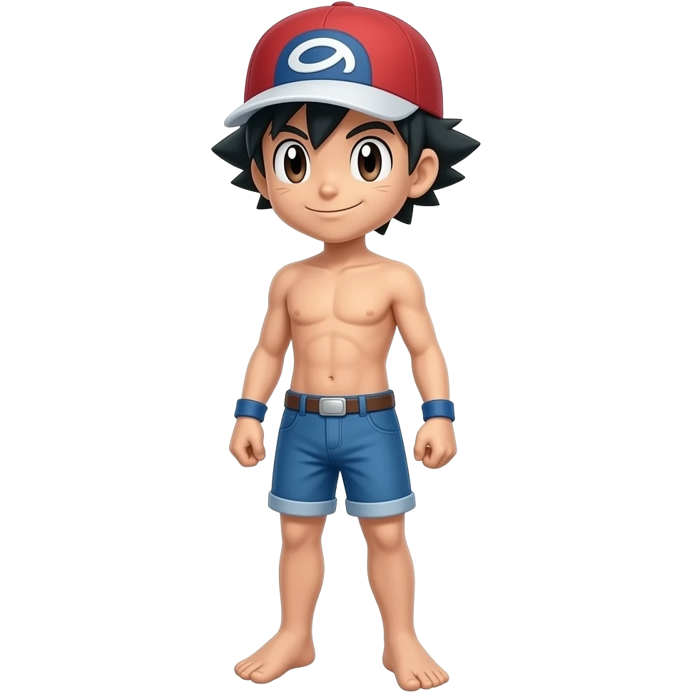 Pokémon  ash desudo en cuerpo entero emoji