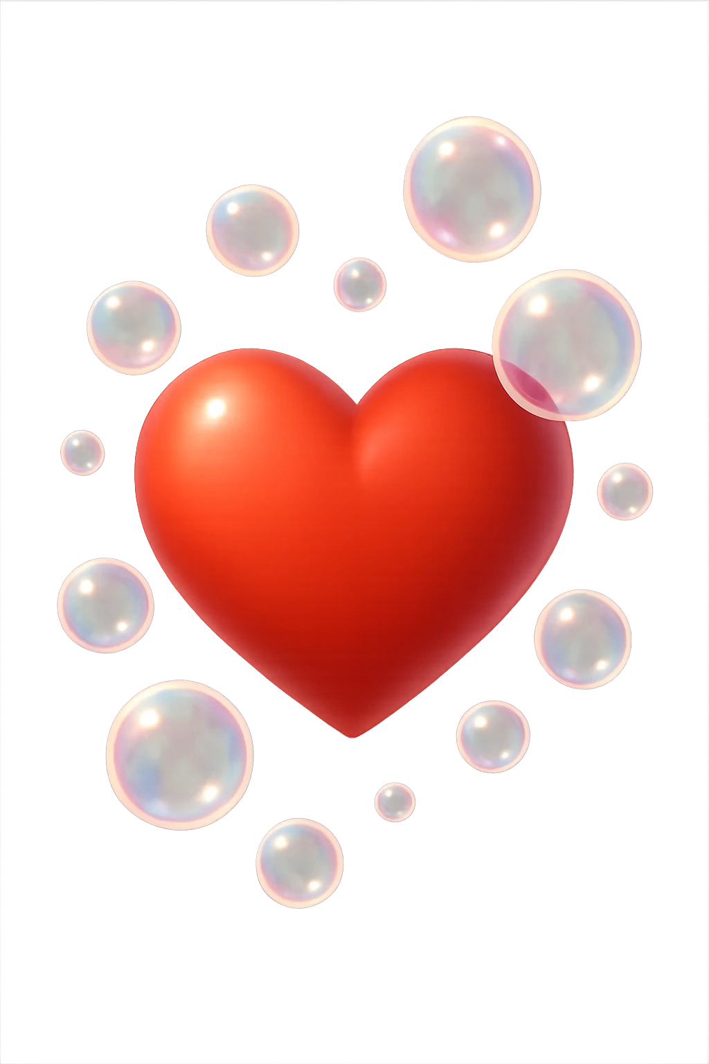 heart with a floating bubbles effect emoji