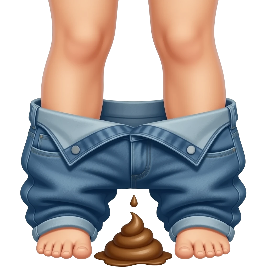 Naked Woman pants down,poop in toilet view emoji