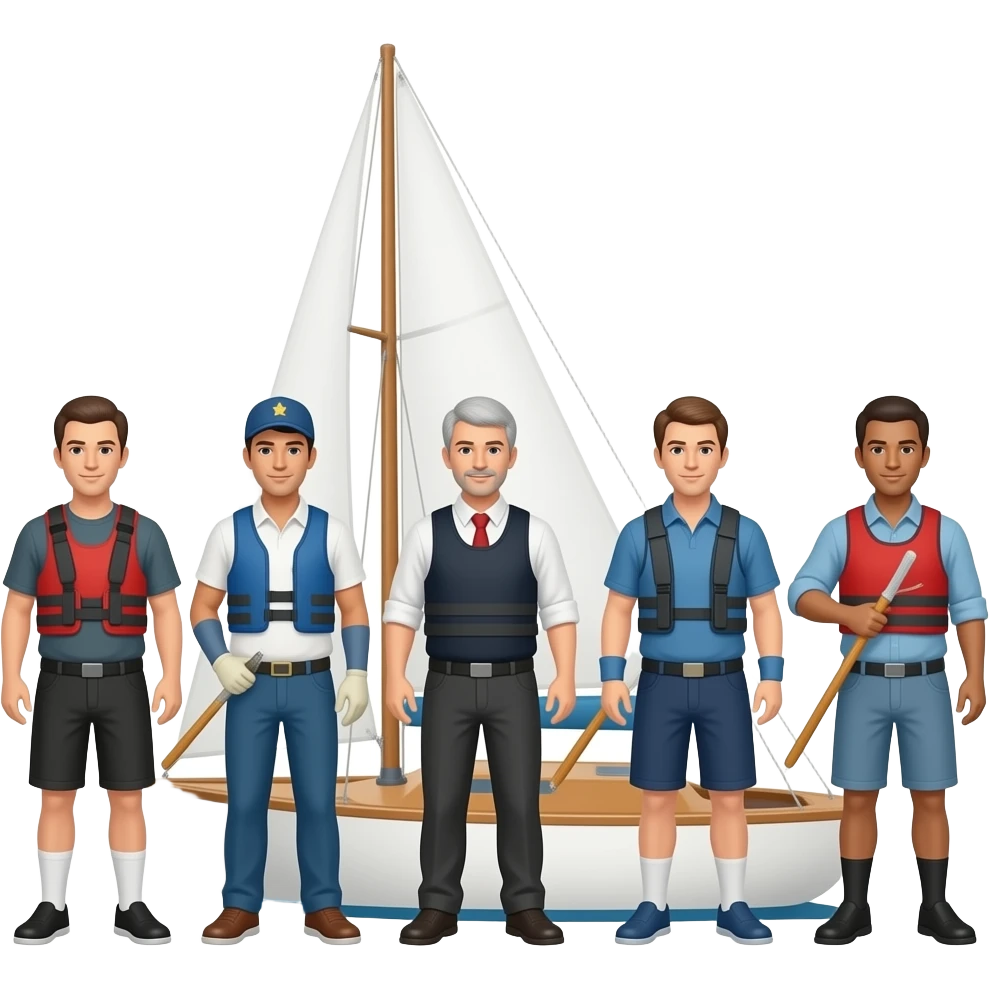 team of boat sailors emoji