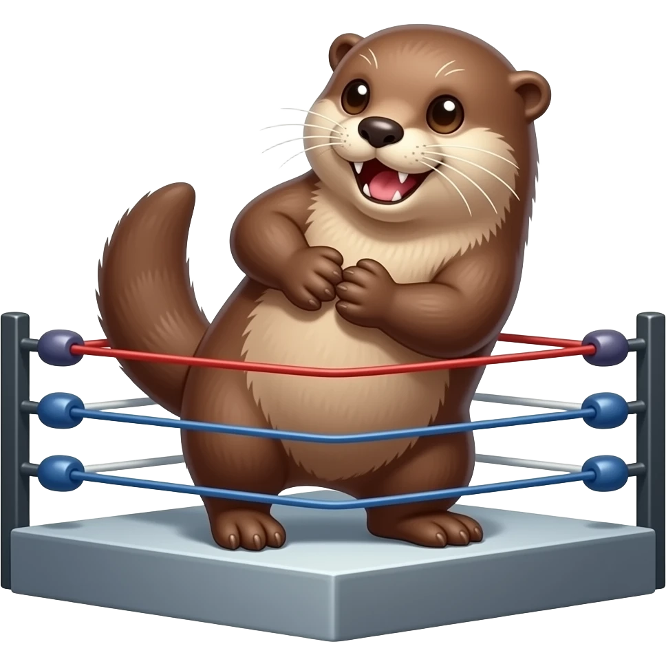 otter wrestling in wrestling stage emoji