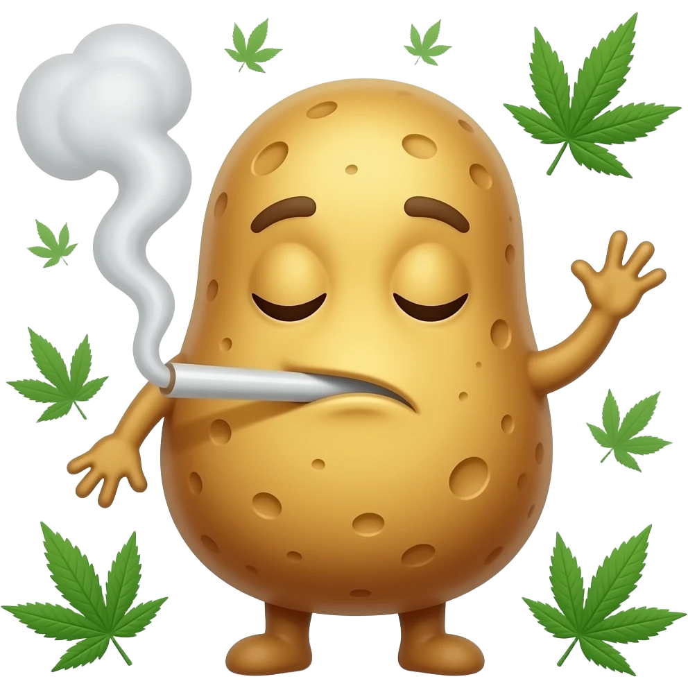 Weed blaze lush high  potato character emoji