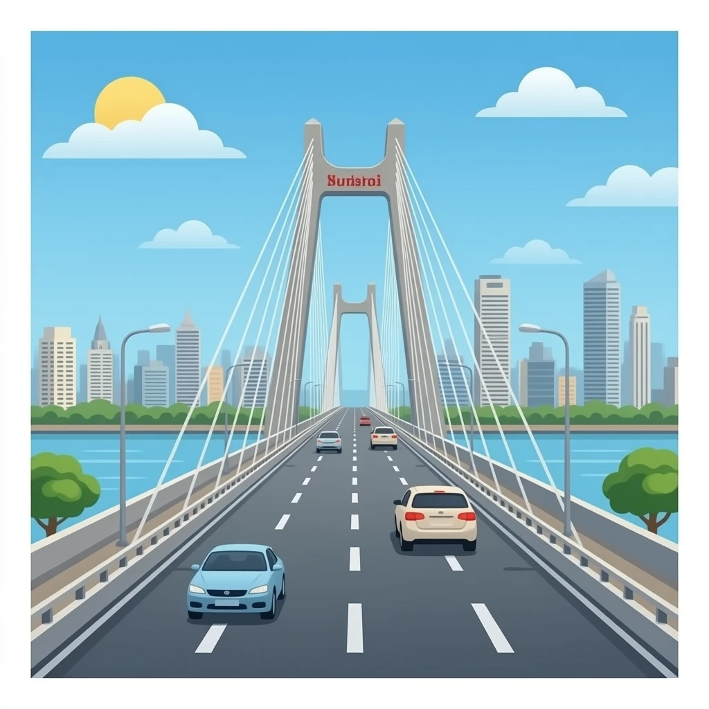 पश्चिम बांद्रे वर्ली सी लिंक ब्रिज (मुंबई,महाराष्ट्र,इंडिया) emoji