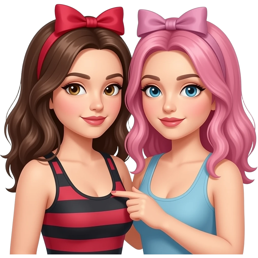 Lesbian girls touching emoji