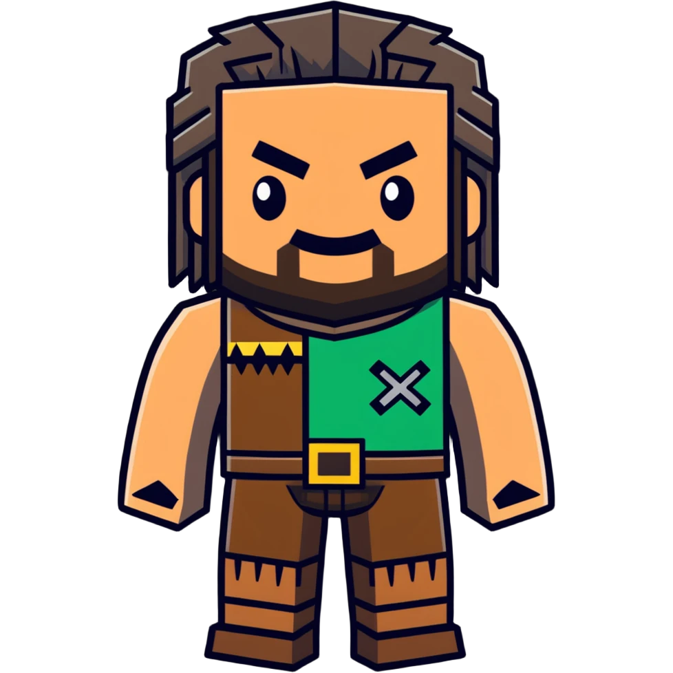 Jason Momoa as a Minecraft character emoji