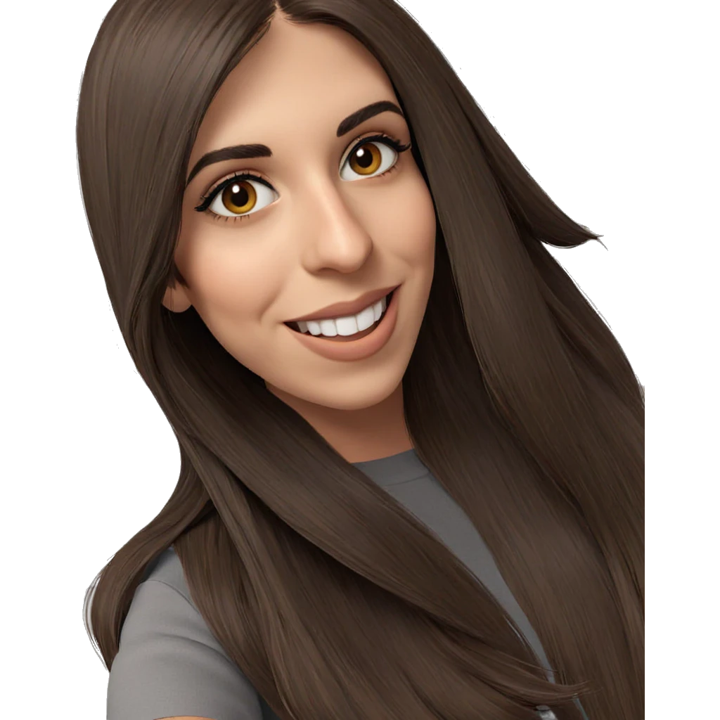 smiling girl with brown hair emoji