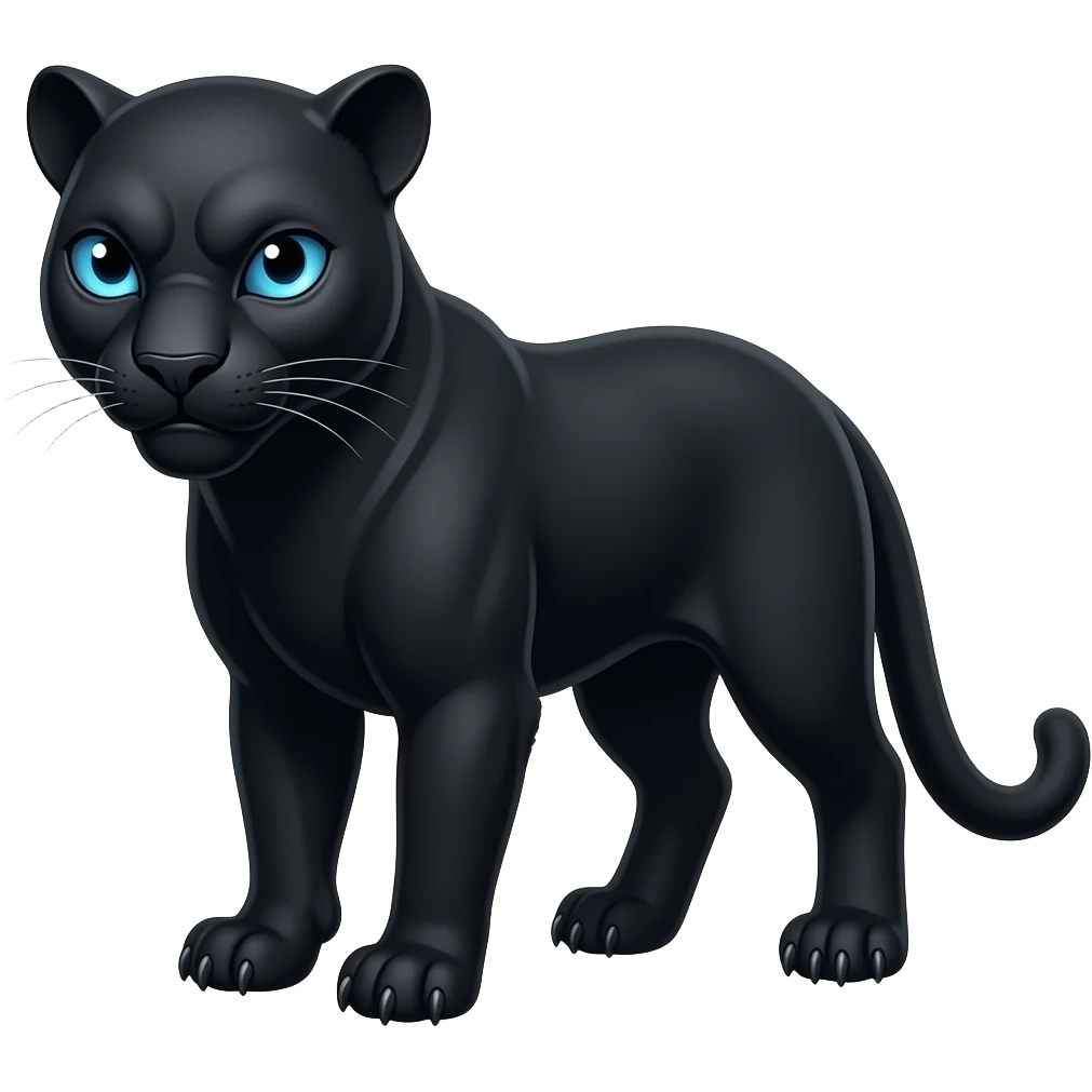 Scary black panther with blue eyes emoji