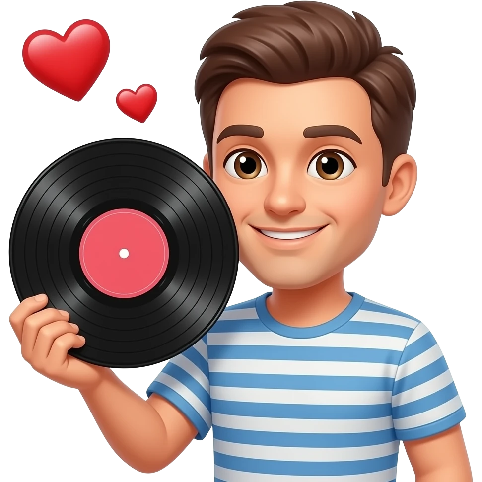show love for a vinyl played emoji