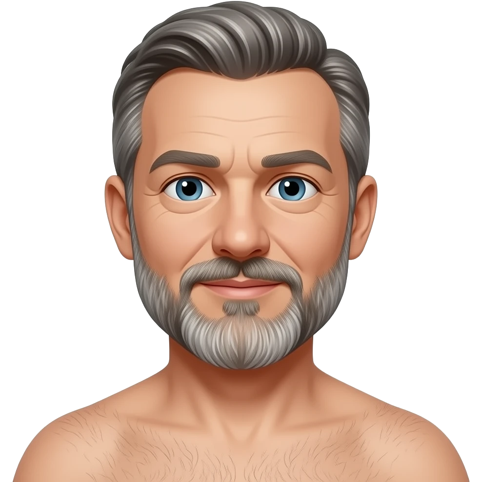 Male nudist middle aged  beard legs emoji