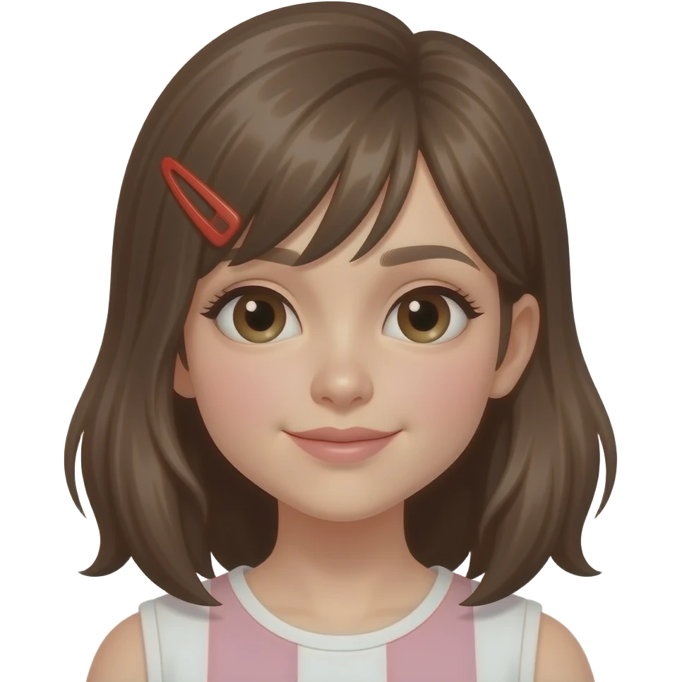 girl wear red hair clip emoji