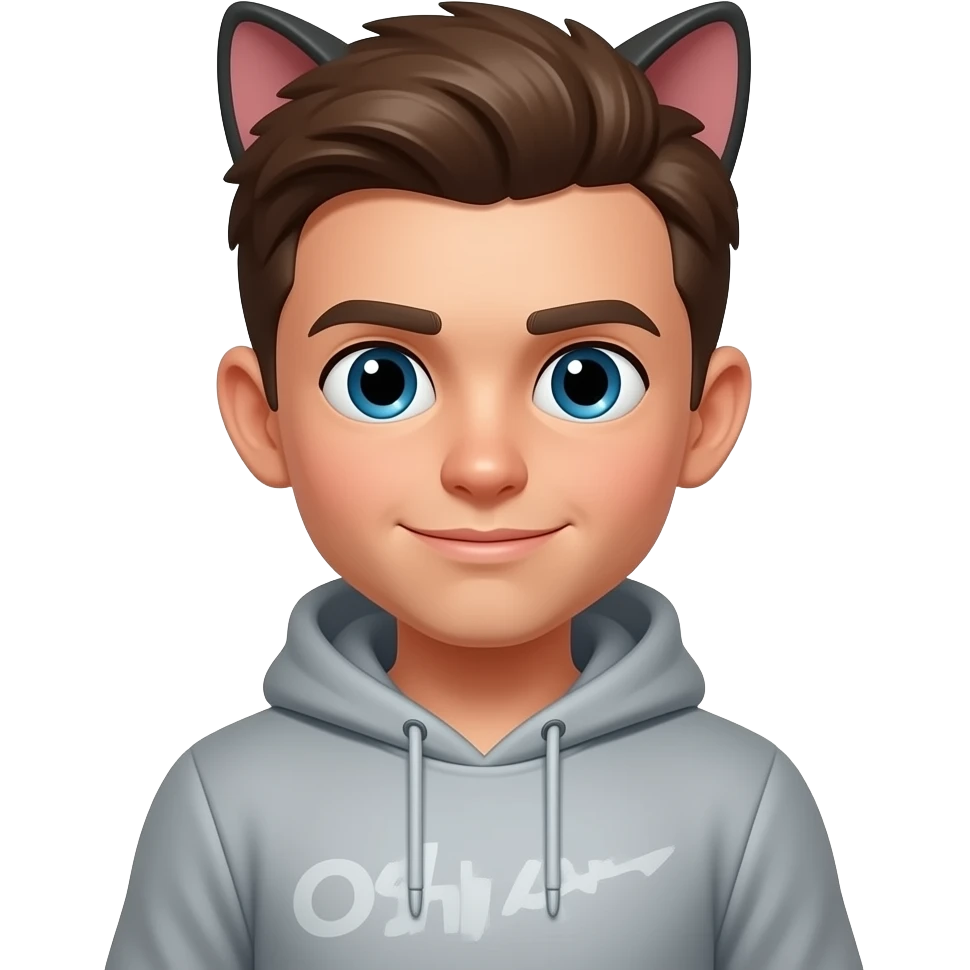 Create a GigaChad boy mirroring as a cat emoji