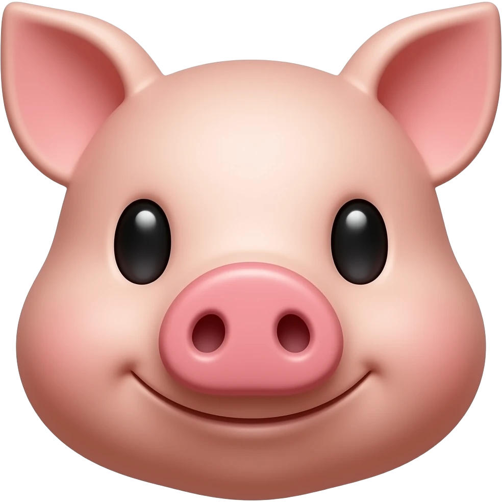 pig 30 years old straight front head closed mouth emoji