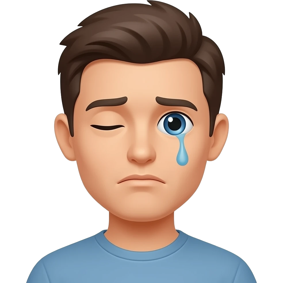 An emoji that is very tired and with one eye almost closing emoji