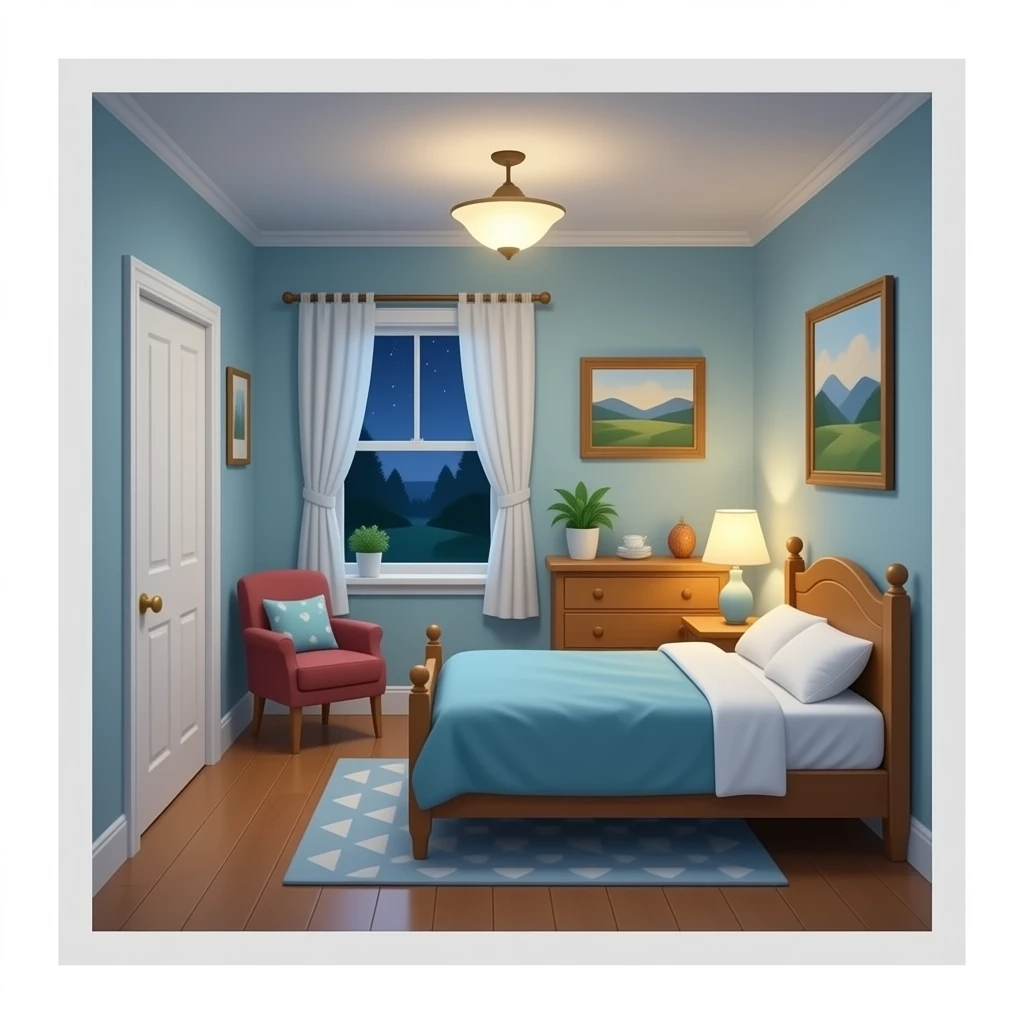 habitacion de una abuela pero que esten en una casa emoji