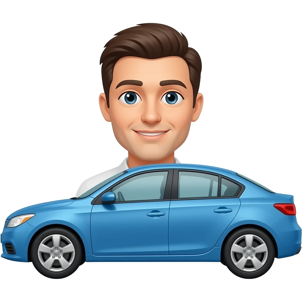 1 people in a blue car tuning emoji