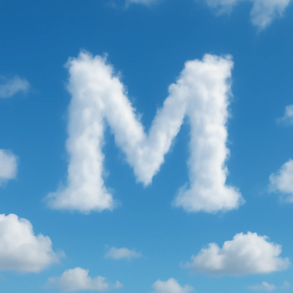 A cloud formation shaped like the letter M. emoji