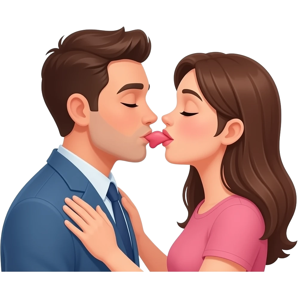 una chica haciendo una felacion al pene de un hombre con la frase "buenas noches" emoji