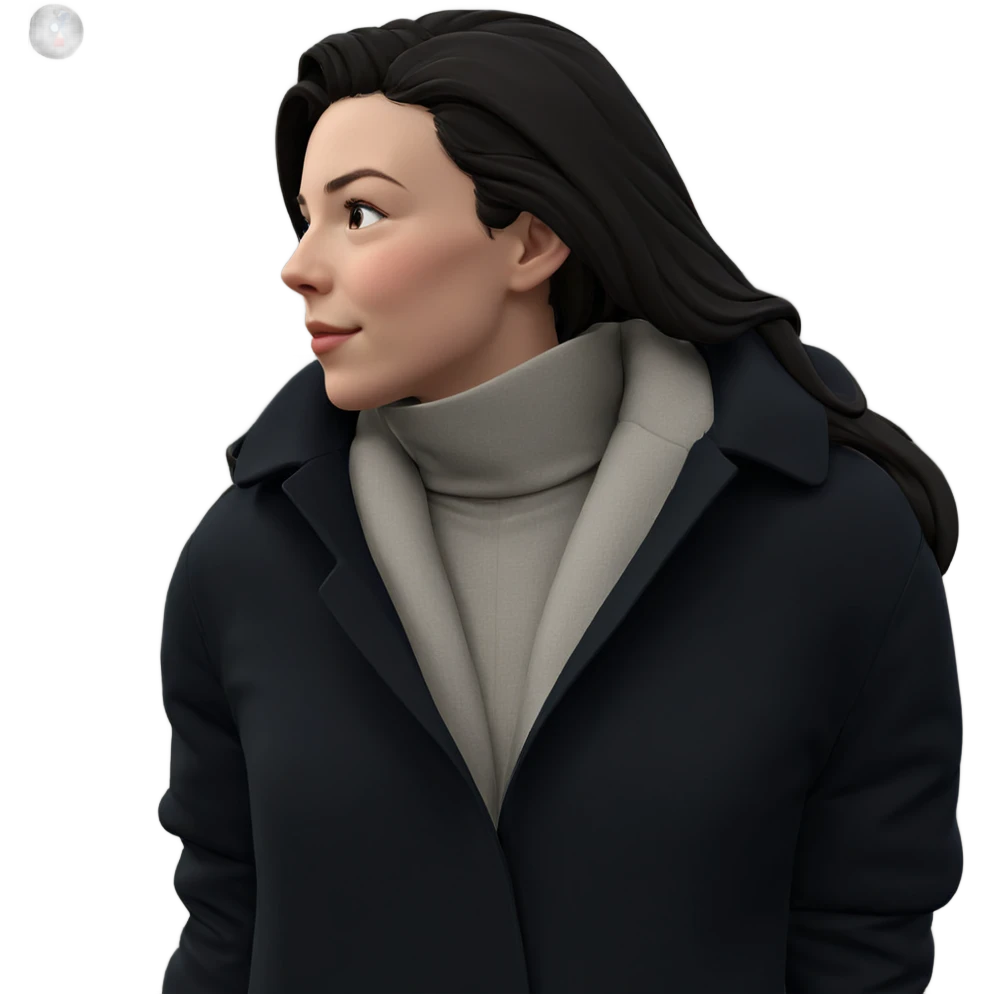 profile of a girl in coat emoji
