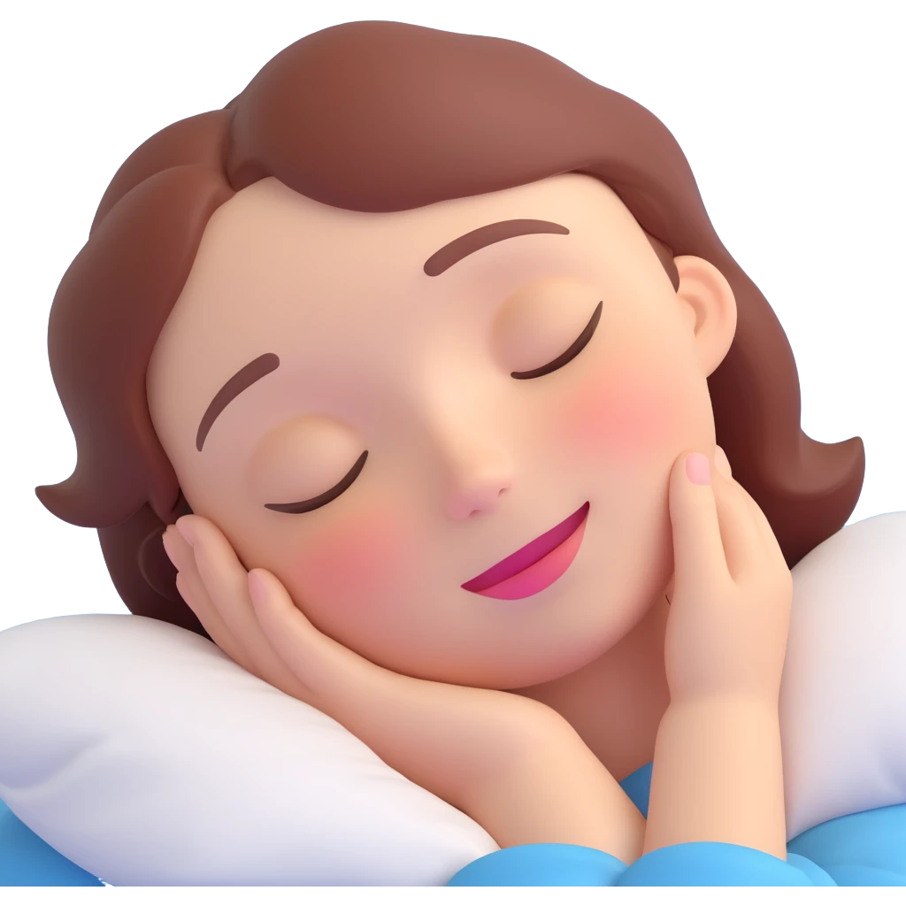 face sleeping with a smile, rosy cheeks, eyes closed emoji