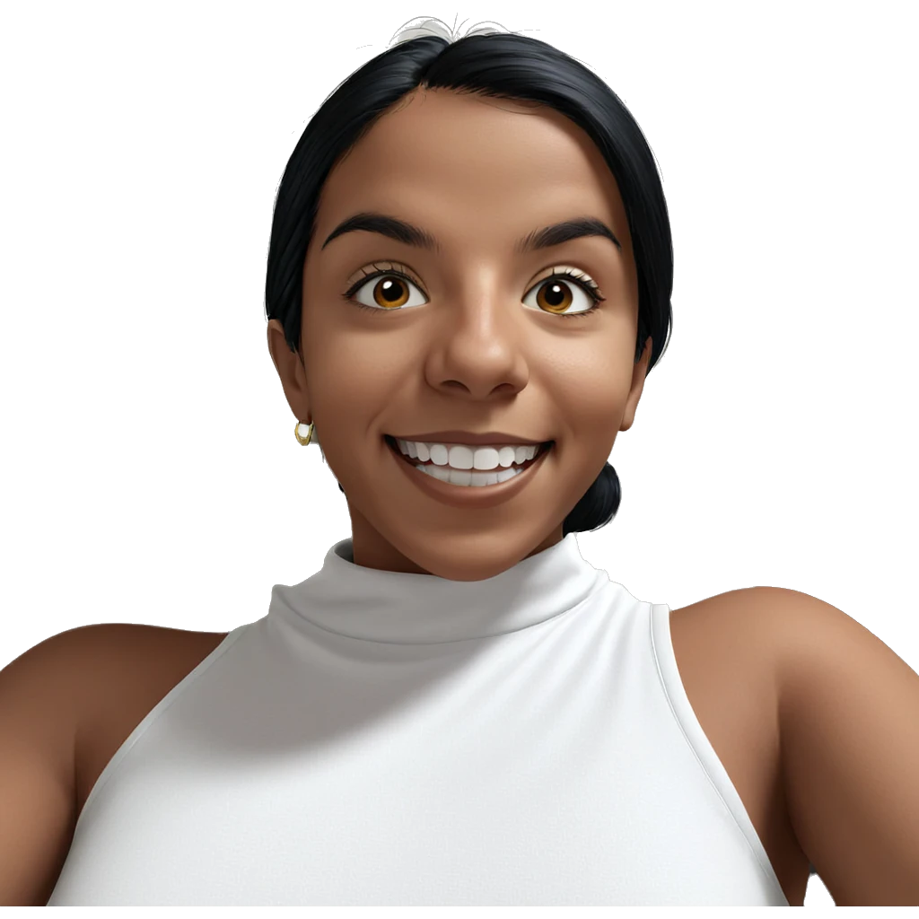 smiling girl with black hair emoji