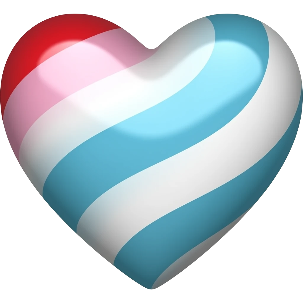 Multicolor heart only with light red, light blue and white emoji
