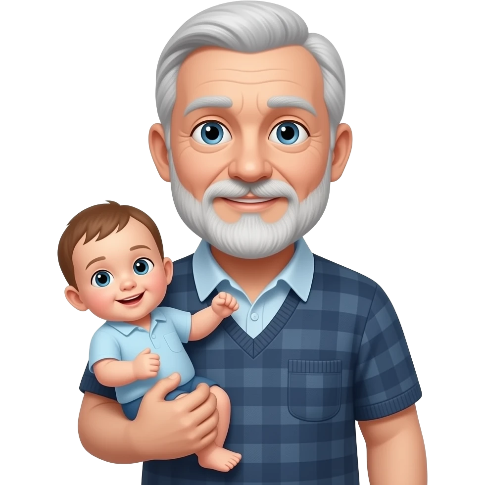 Grandfather with a baby in his arms emoji