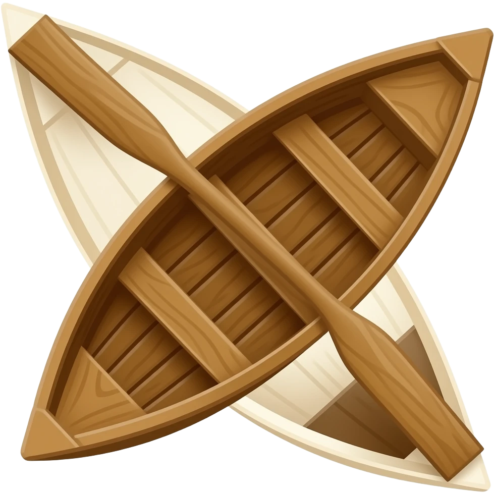 wooden boat top view emoji
