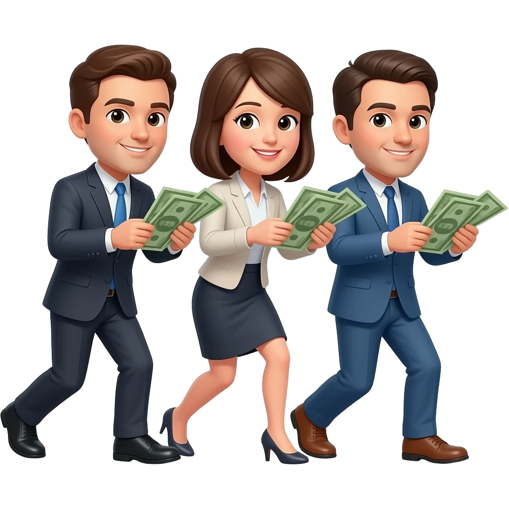 Éstos personajes tirando billetes emoji