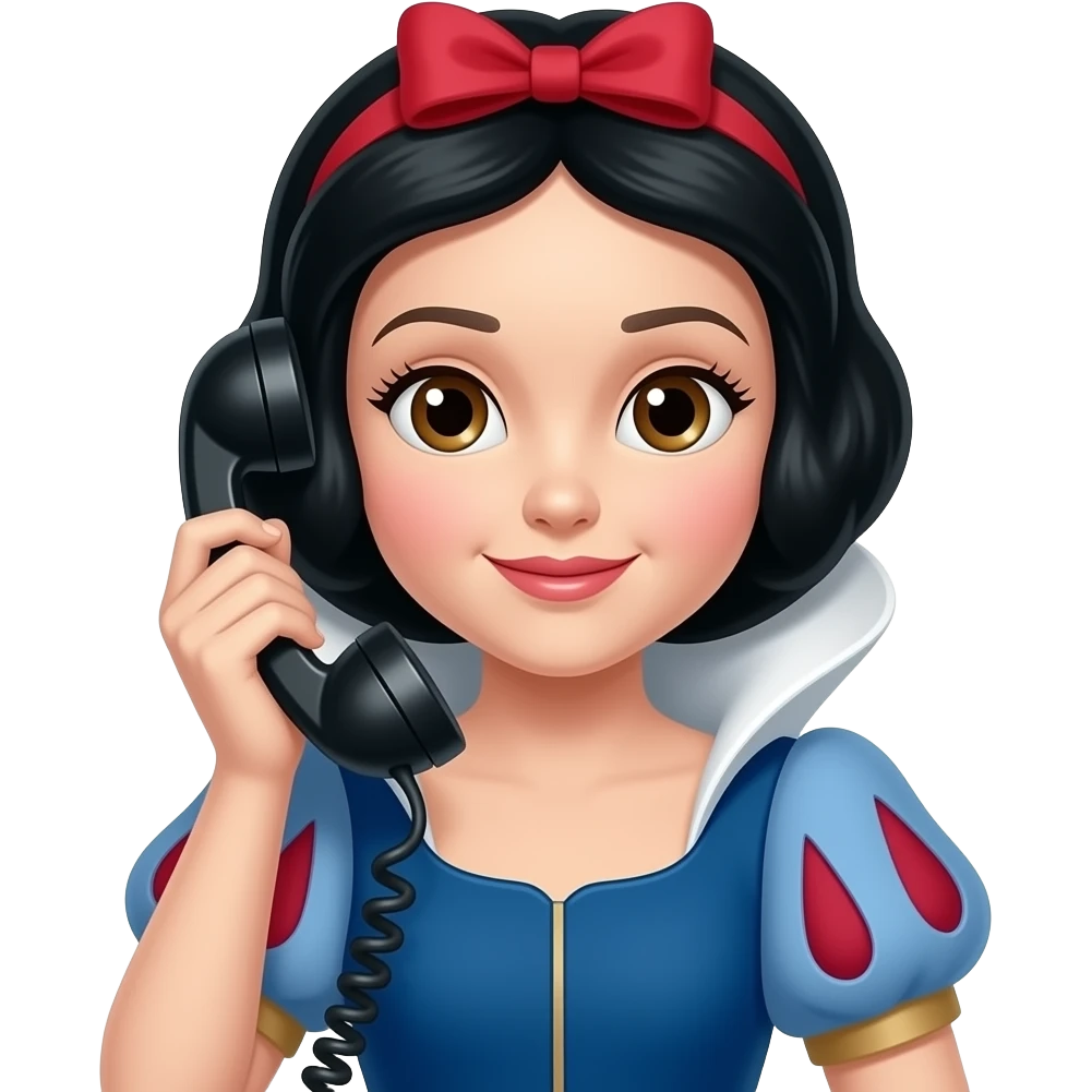 snow white with office phone emoji