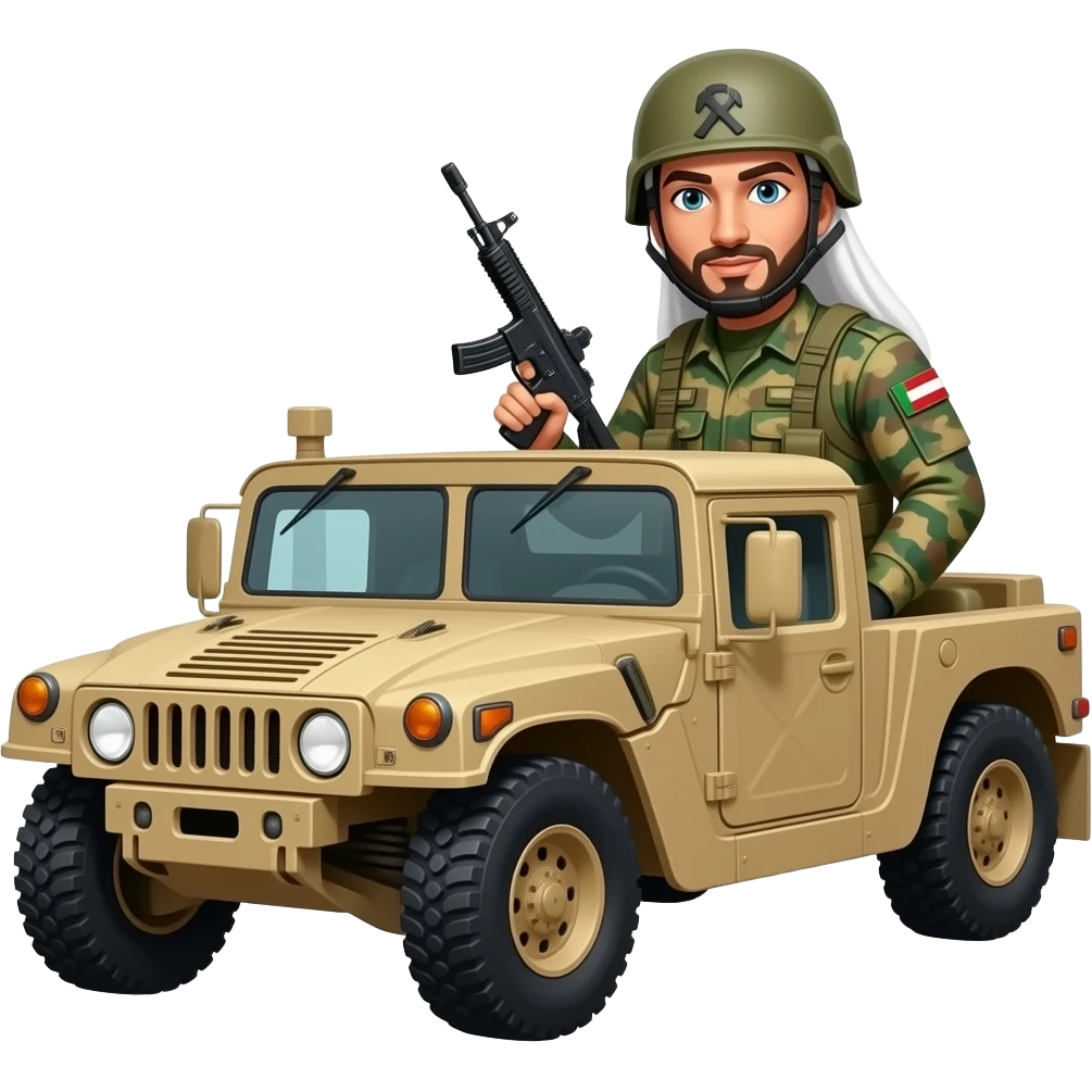 Arabic soldier on gun truck emoji