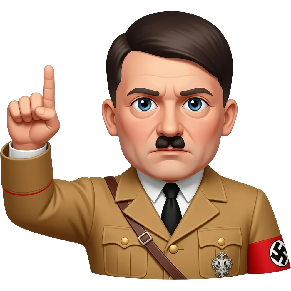 Hitler face doing Seig Heil emoji