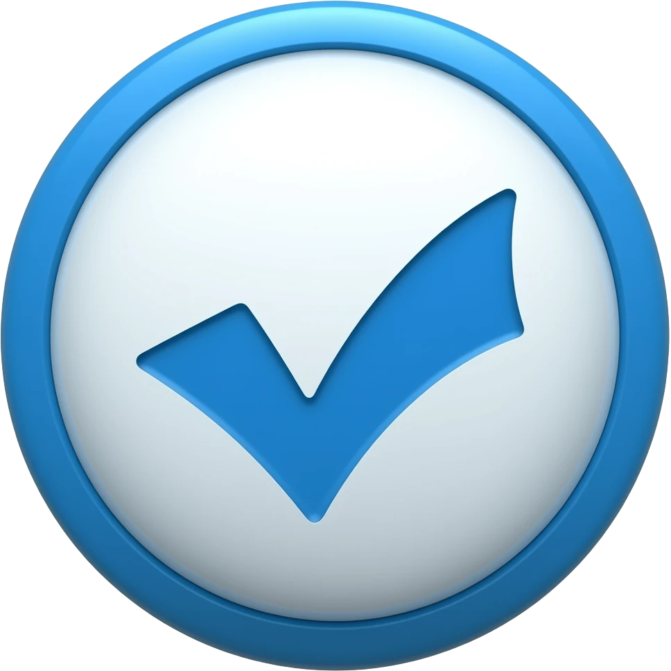 Make a emoji of blue  meta verified sign in circle all blue emoji