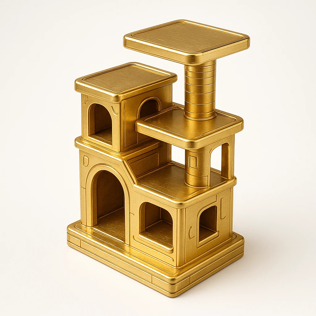 cats relaxing in a vertical playhouse emoji