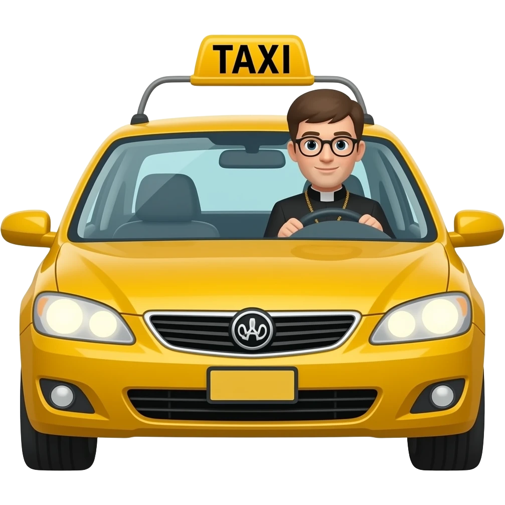 The priest as a taxist emoji