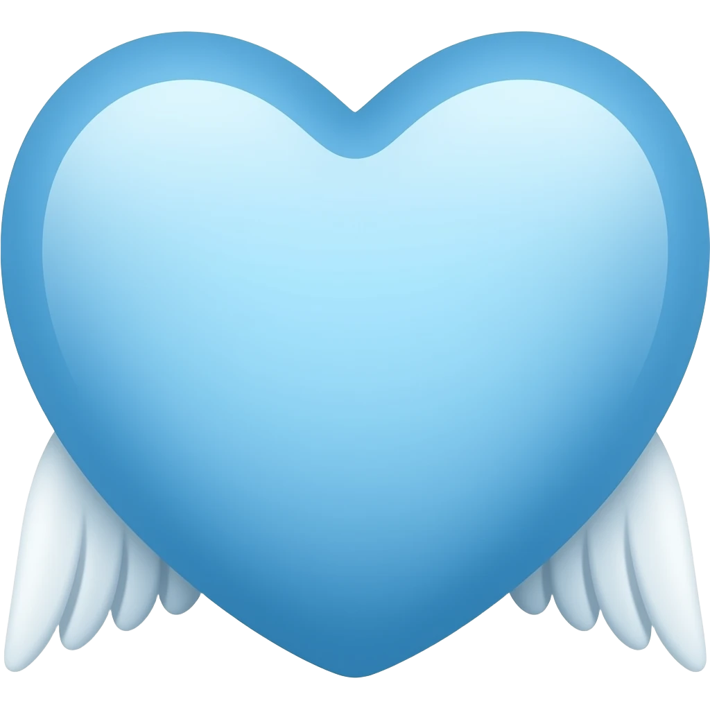 Aile ange coeur bleu emoji