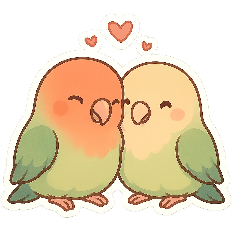 cute pair of lovebirds  emoji