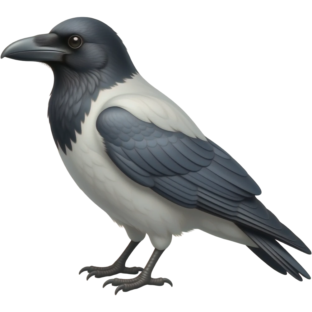 White crow side profile emoji