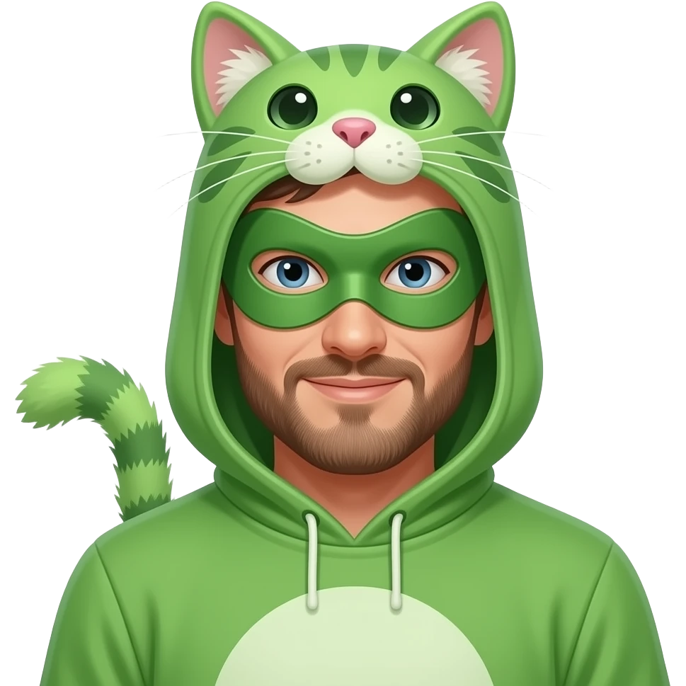 man in green cat costume emoji