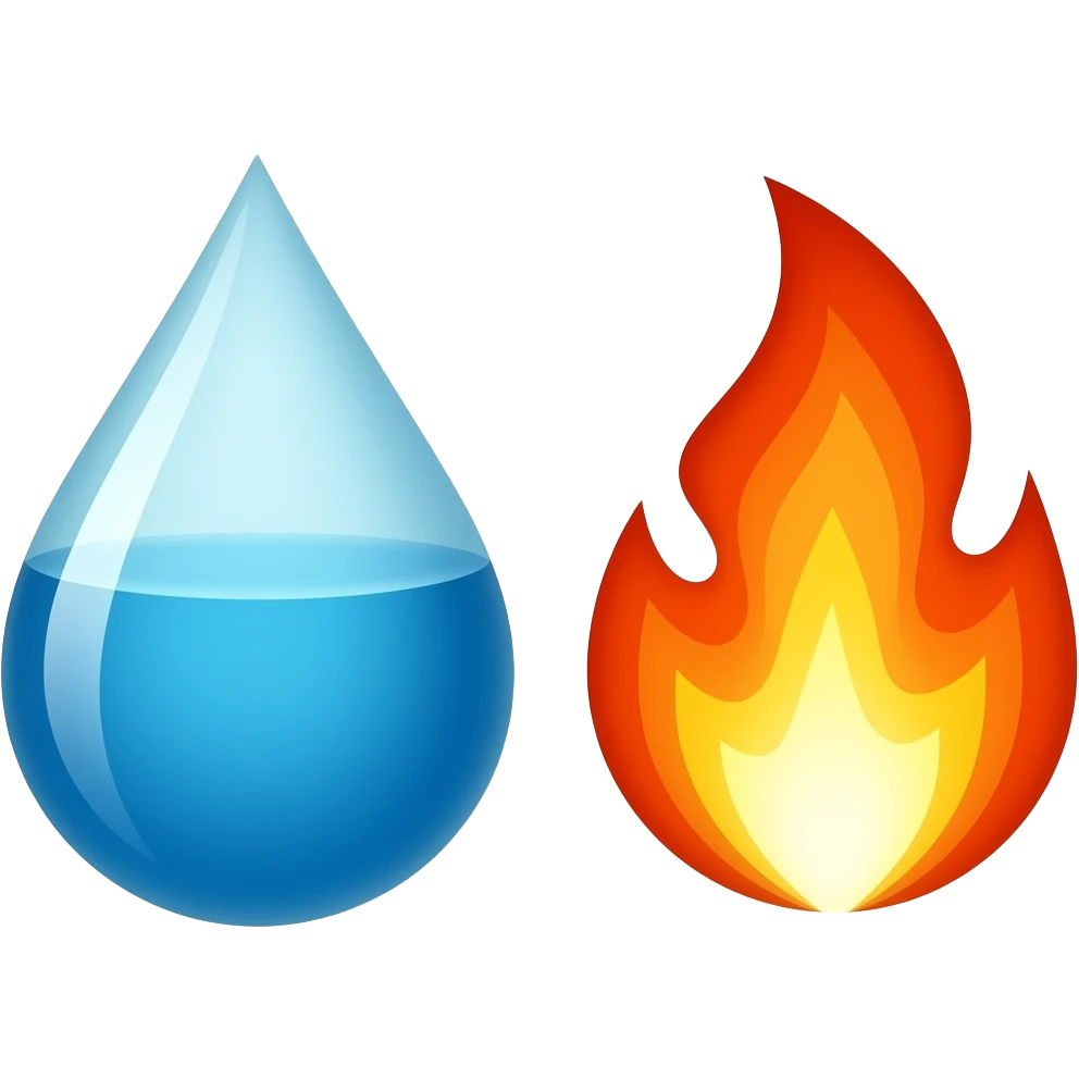 Water en vuur emoji