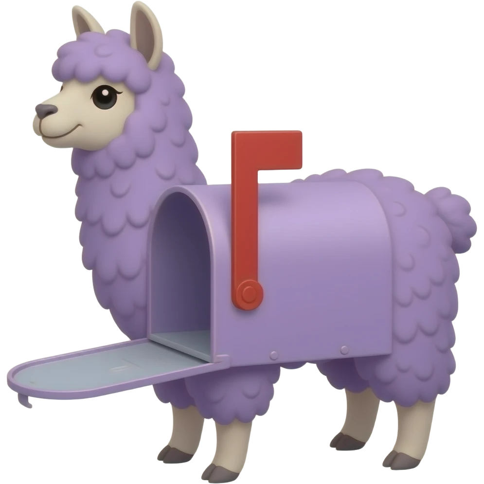 Purple llama in a mailbox emoji