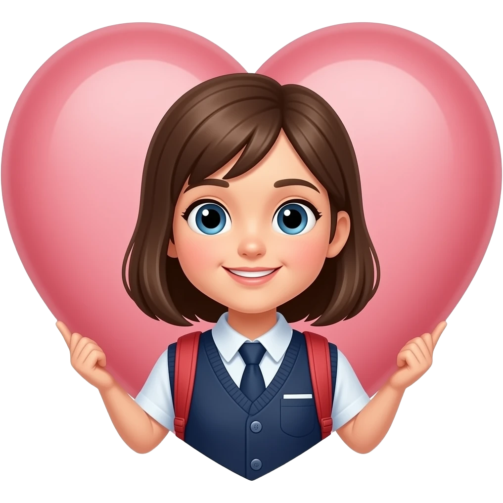 girl, student,heart emoji
