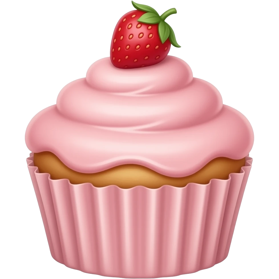 Cupcake with pink icing emoji