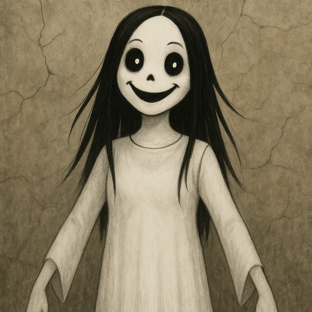 Make the character look happy, keeping the same style and background as the original image. emoji