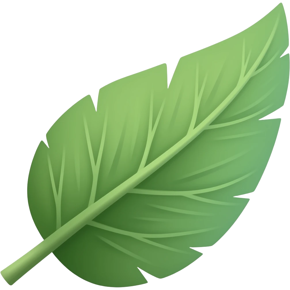 Long mint leaf tail emoji