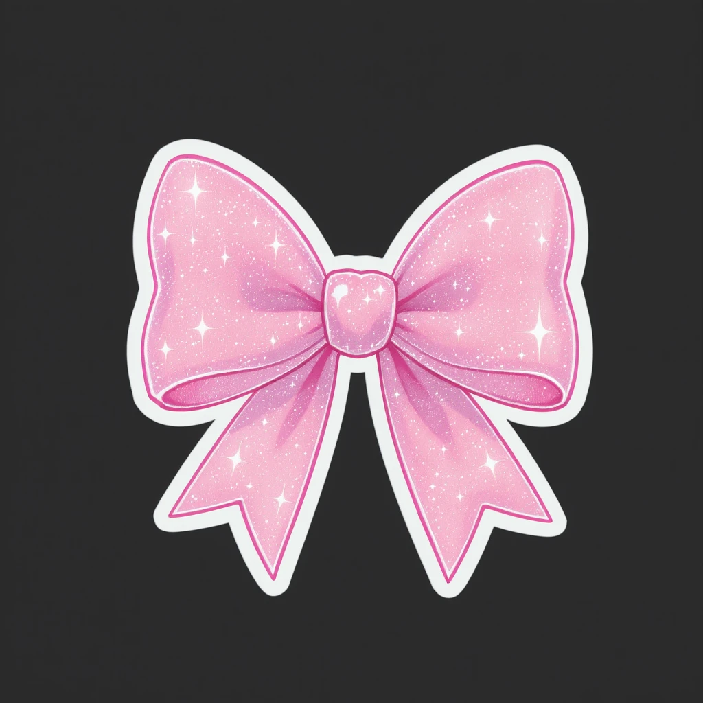 sakura bow, cute and shiny, with a heart accent, no background emoji
