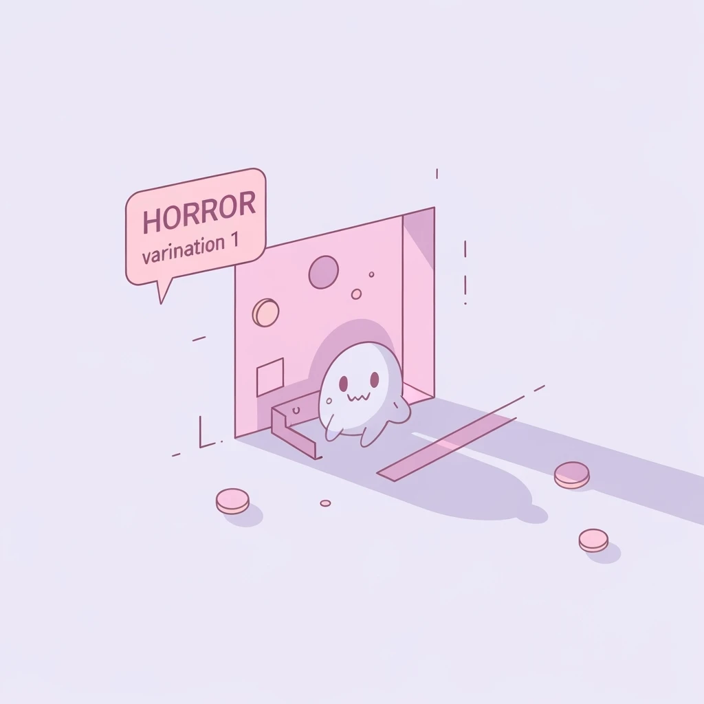 pastel horror banner, cute, expressive, minimal, variation 1 emoji