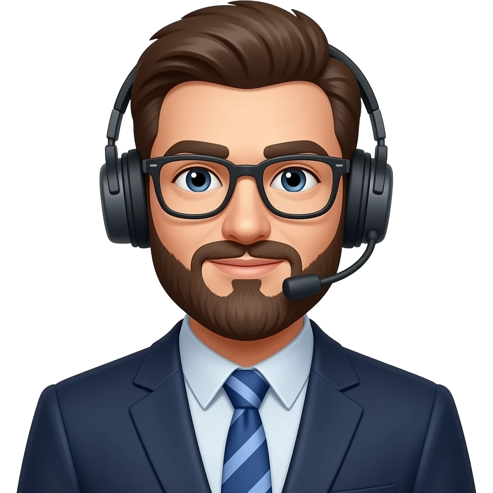 Tech support boss with goate beard emoji